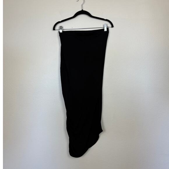 Zero + Maria Cornejo Black Jersey Ruched Lui Stretch Skirt Small - Picture 3 of 6